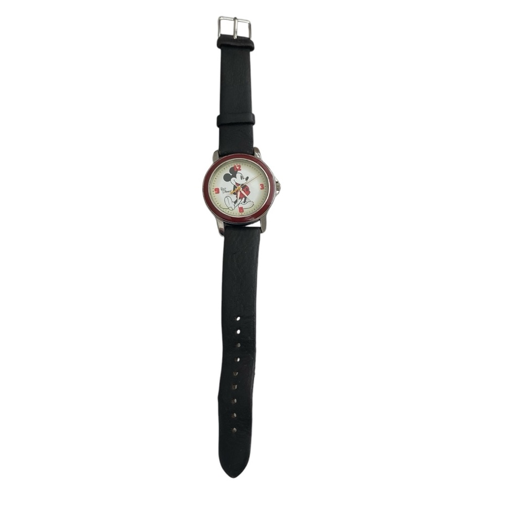 Disney Silver Watch with Black Strap Vintage Rare Sii MKRT MC-0383 Mickey Mouse - Picture 4 of 12